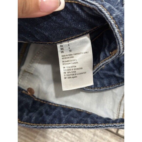 American Eagle Outfitters Skirt Womens Distressed Denim Mini Pockets Size 6 - Picture 3 of 3